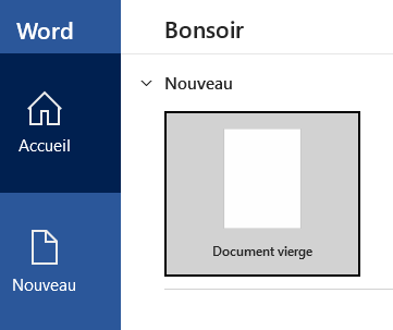 Nouveau document Word